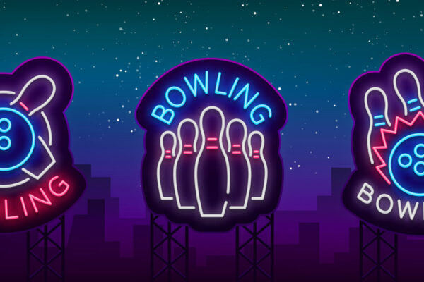 Bowling,Is,Collection,Of,Neon,Signs.,Collection,Of,Emblem,Symbols,